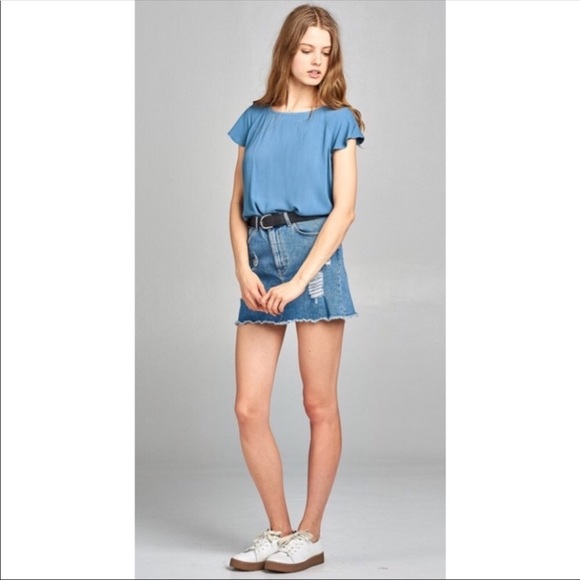 Ruffled Cross Back Top - Picture 3 of 6